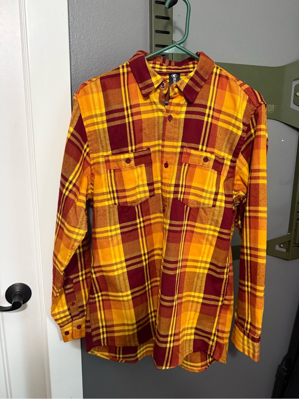 burnside Yellow & Burgundy Plaid Button-Down Shirt